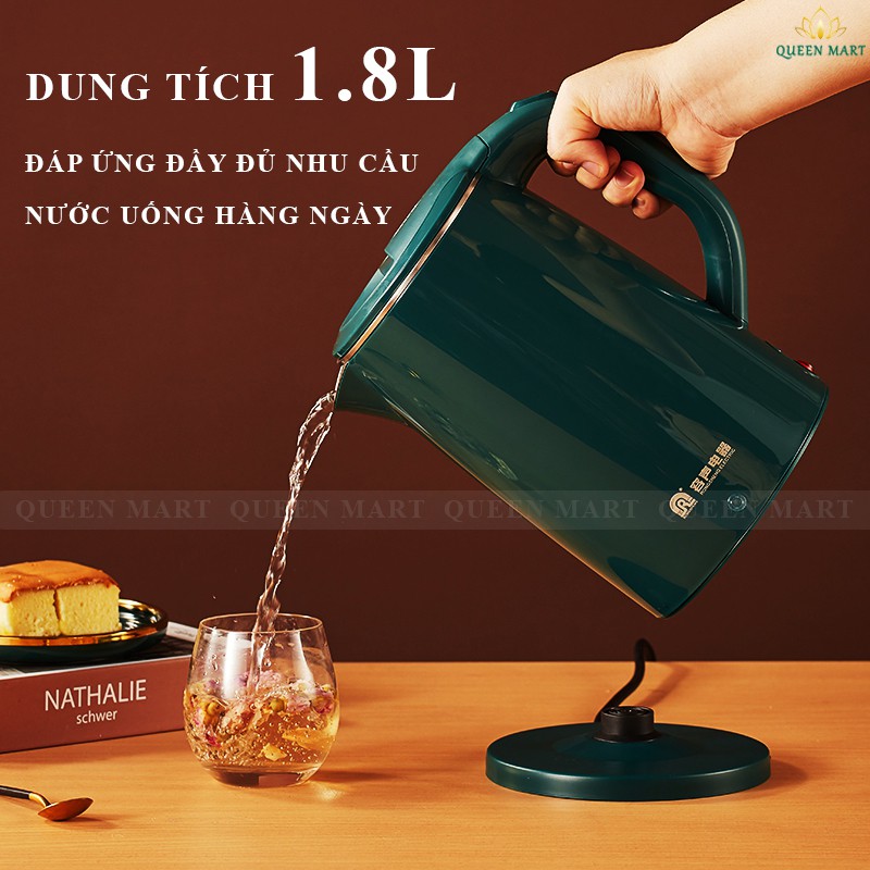 Ấm Siêu Tốc 2 Lớp 1.8 Lít Chống Nóng Chống Giật - Ấm Đun Nước Tự Ngắt Khi Đun Sôi Có Chế Giữ Nhiệt – Q055