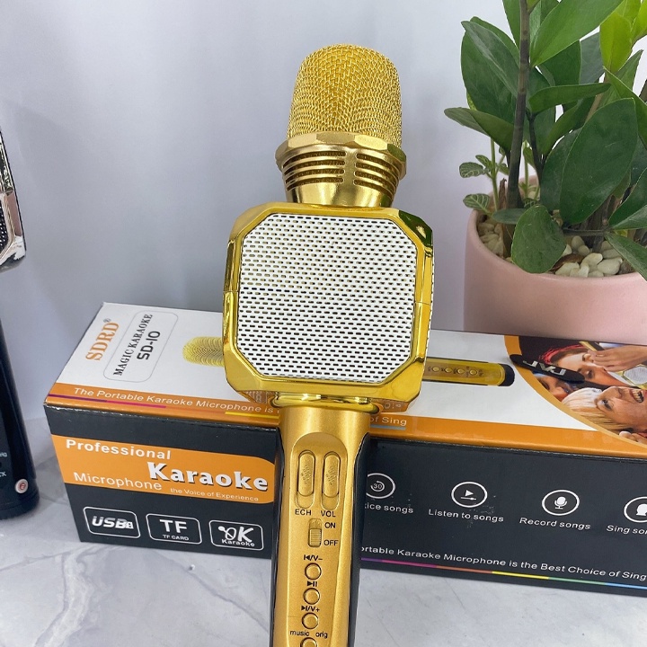 [Mã ELHACE giảm 4% đơn 300K] Micro Karaoke bluethoth SD10 Không Dây Kết Nối Bluetooth Nghe Hay - công suất lớn