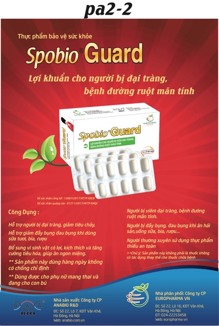 Spobio Guard - Bào tử lợi khuẩn cho người bị viêm đại tràng, bệnh đường ruột mãn tính