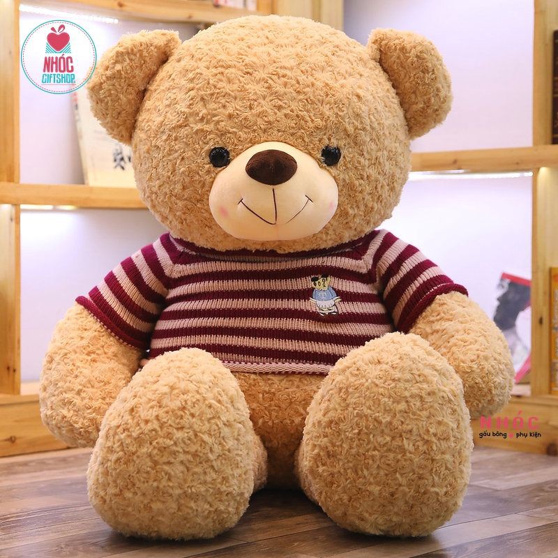 Gấu teddy áo len sọc - Camel - NHÓC