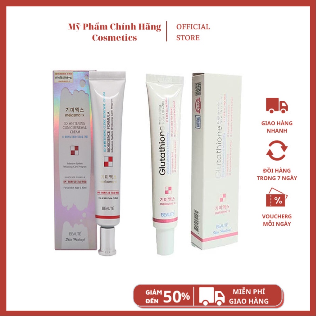 KEM GIẢM THÂM NÁM, tàn nhang Melasma-x 3D whitening clinic cream CHUẨN HÀN QUỐC CHECK MÃ QR