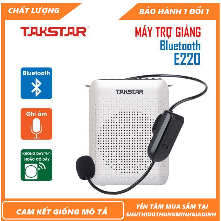 Máy Trợ Giảng TAKSTAR E220 - BLUETOOTH, Thẻ Nhớ TF, FM Radio Cho Giáo Viên, Hướng Dẫn Viên, Người Bán Hàng [BH 1 Năm]