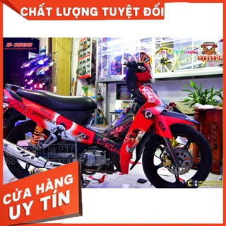 Tem Trùm Xe Sirius Samurai Đỏ Đen Trắng