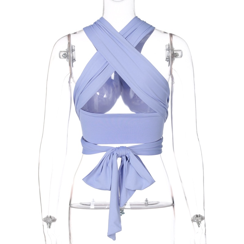 Áo DUNEA vải dệt kim không tay cổ chữ V hở lưng quyến rũ cho nữ