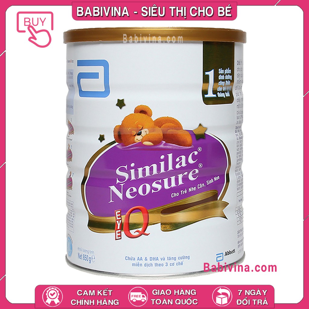 [CHÍNH HÃNG] Sữa Similac Neosure 850g | Dành Cho Trẻ Sinh Non Nhẹ Cân | Date Mới Nhất - Giá Tốt Nhất | Babivina