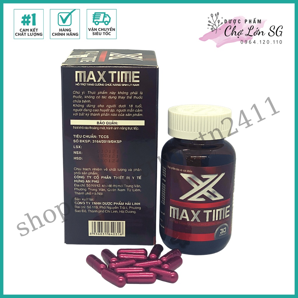 Viên uống MAX TIME hỗ trợ tăng cường sinh lực phái mạnh - Chai 30 viên