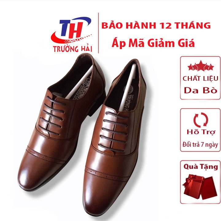 Giày tây nam nâu da bò cao cấp Trường Hải TH42