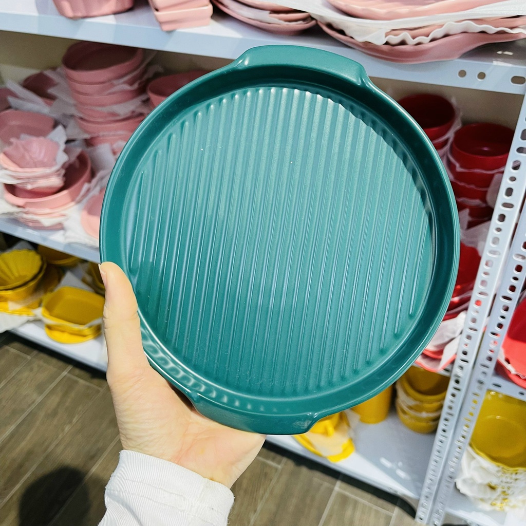Bát đĩa gốm sứ decor trang trí đồ ăn siêu đẹp khay nướng có tai cầm