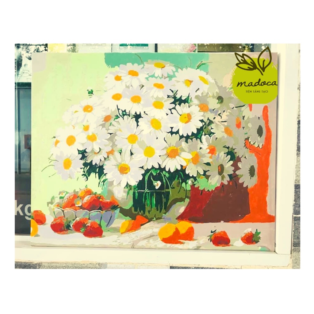 Tranh tô màu 40x50cm có khung Cúc Họa Mi T102 và T203