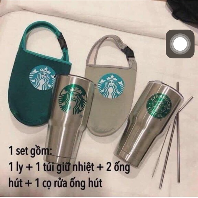 Cốc giữ nhiệt kim loại starbucks giữ nhiệt siêu lâu dung tích lên tới 900ml