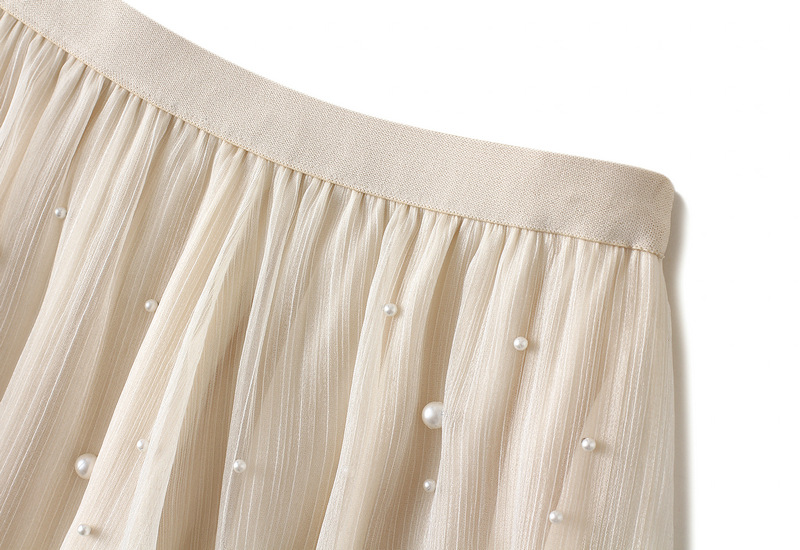 Ruffled beaded skirt, new high-waisted long skirt, irregular mid-length skirt | BigBuy360 - bigbuy360.vn