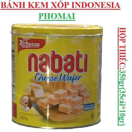 Thùng 6 Lon Bánh Nabati Cheese Wafer hộp thiếc 350g