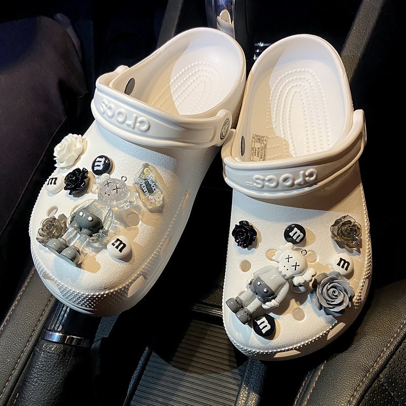Gấu trong suốt sticker dép crocs charm crocs jibbitz để trang trí dép chữ h crocs dép lê dép tổ ong