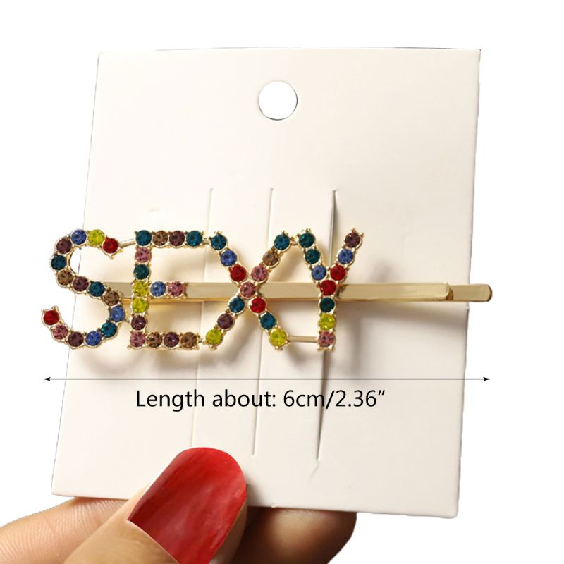 Kẹp Tóc Đính Đá Chữ Cái Tiếng Anh Lấp Lánh Thời Trang Cho Nữ