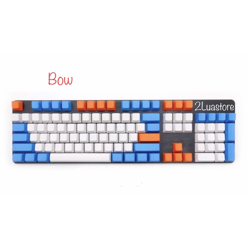 Bộ Keycap PBT nhiều màu CARBON BOW CHALK DOLCH 87/104 phím cho bàn phím cơ