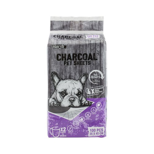 Tấm tã lót vệ sinh than hoạt tính cho chó mèo Charcoal Absorb 35x45cm gói 100 cái