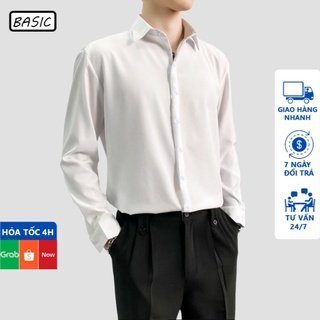 Áo sơ mi nam BASIC chất vải cotton mát mịn chống nhăn thoáng khí nhanh khô
