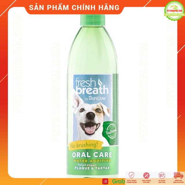 473ml - Nước vệ sinh răng miệng Tropiclean 💥 FREESHIP 💥 Fresh Breath Oral Care Water Additive 473ml | đủ vị cho chó mèo