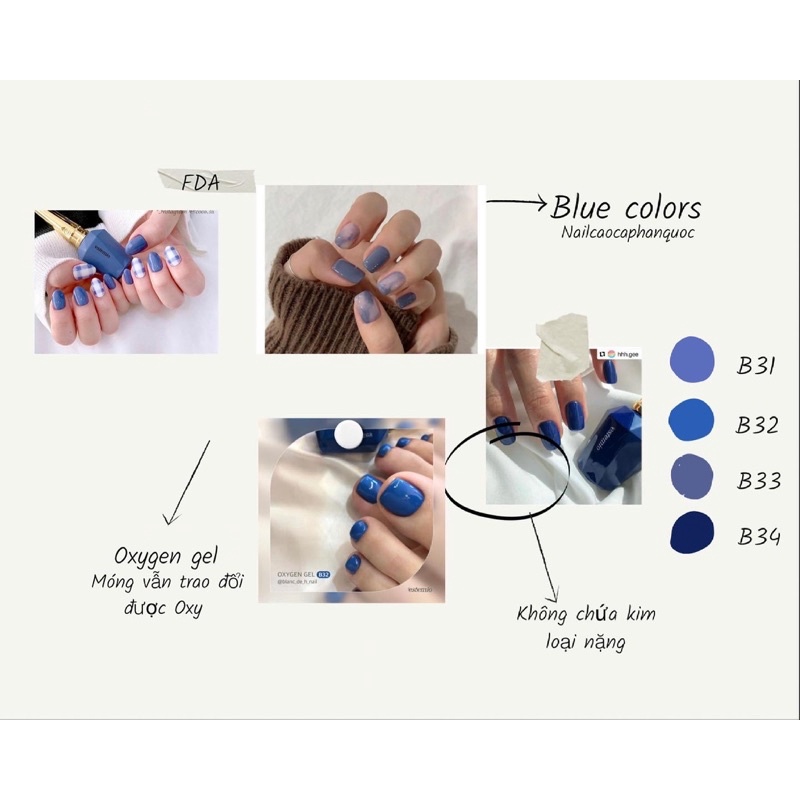 Chính hãng- FreeshipSơn gel cao cấp Hàn Quốc Estemio tone màu xanh blue ( gía lẻ 1 chai)