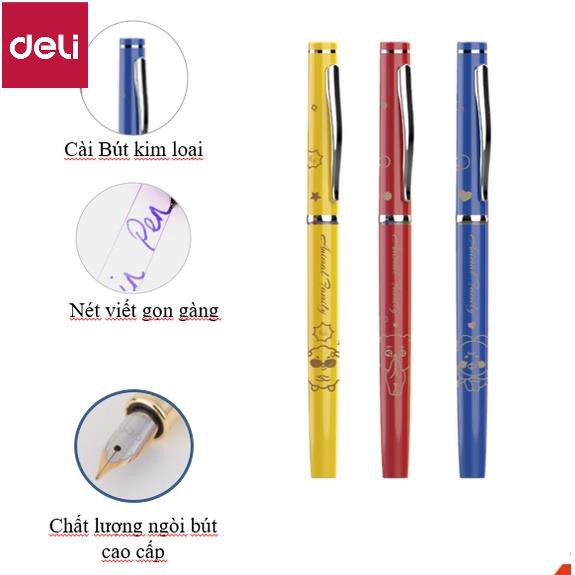 Bút máy học sinh Deli - Thiết kế mẫu mã đa dạng, ngòi bút chất lượng cao, màu sắc bắt mắt - CQ896 / CQ897 [Deli]