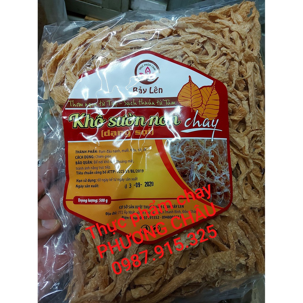 Khô Sườn Non Chay - Khô Sườn Xé Bảy Lên gói 500g