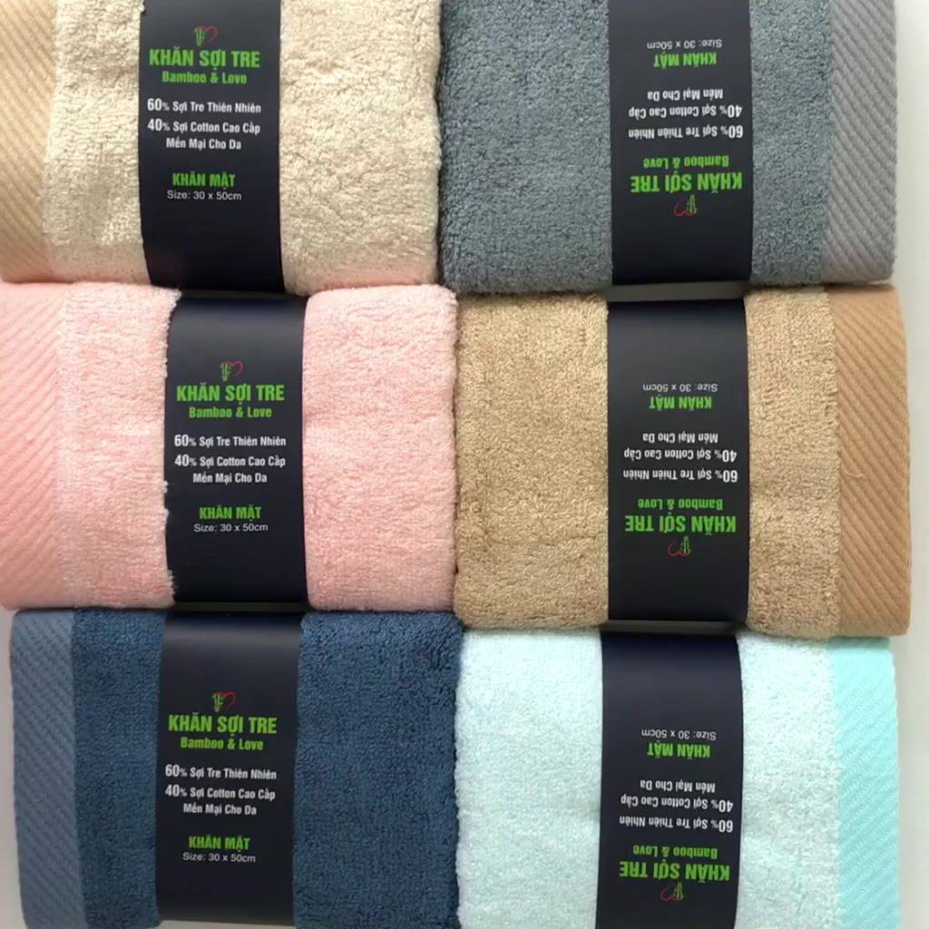 [Mã LIFE1511A giảm 10% đơn 50K] Khăn mặt sợi tre cao cấp Bamboo&love 30x50cm | BigBuy360 - bigbuy360.vn