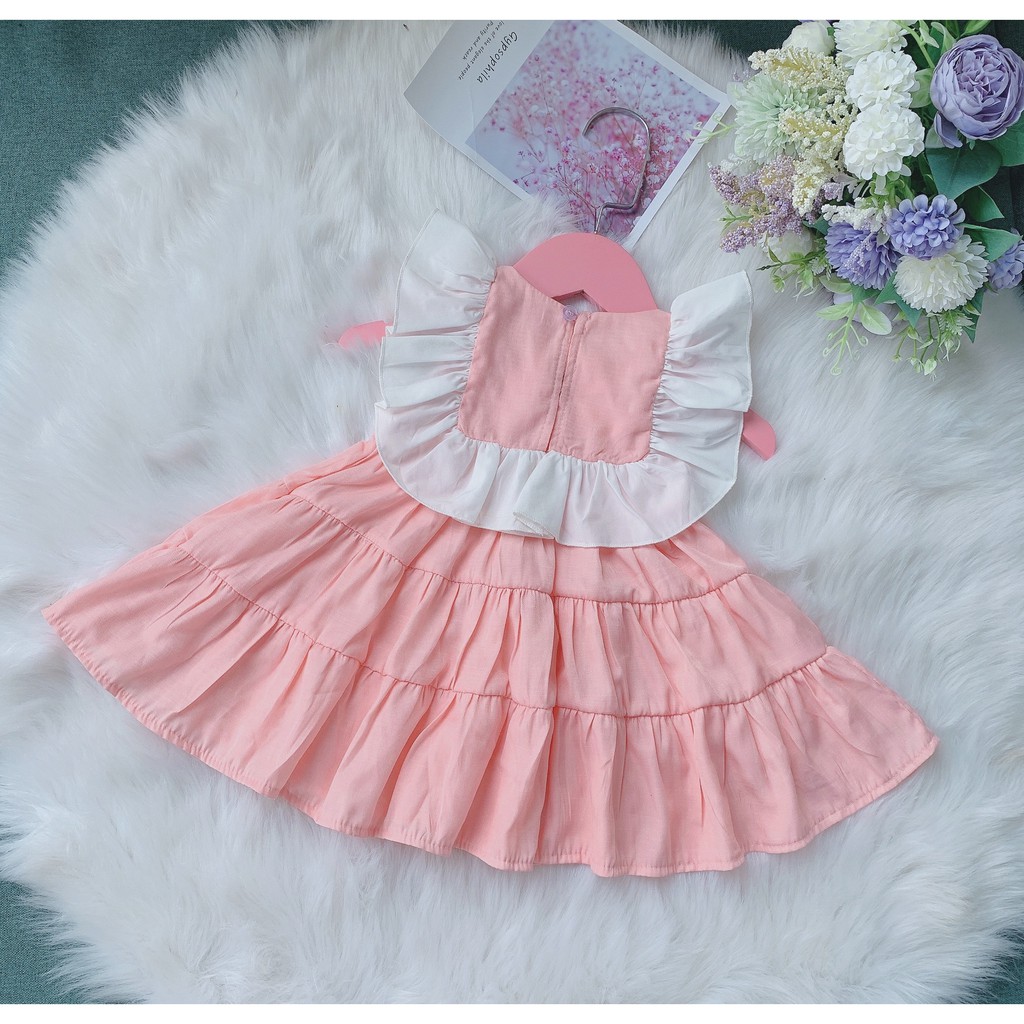 Váy hồng xòe cho bé [HÀNG THIẾT KÊ] vải mềm mịn mát
