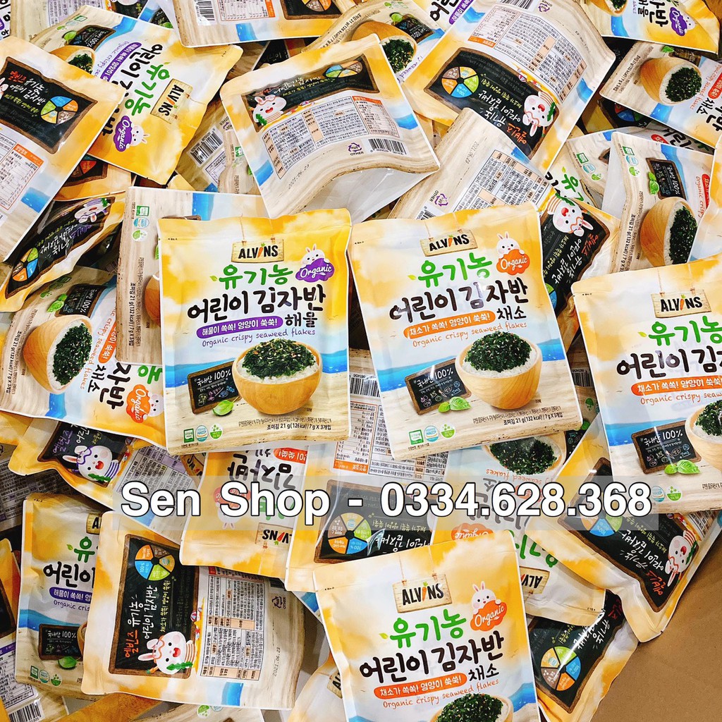 [Alvins]Rong biển rắc cơm hữu cơ Hàn Quốc - 21gr
