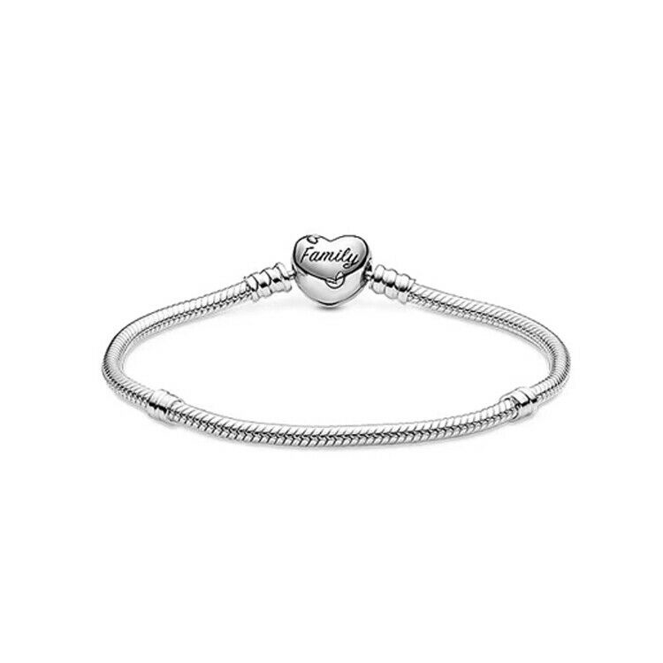 Vòng Tay Dây Xích Khóa Trái Tim Mạ Bạc DIY Kèm Túi Nhung