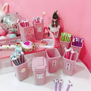 Hộp Đựng Bút Đồ Dùng Học Tập Thùng Rác Đa Năng SAKURA Hồng Ống Nhựa Đựng Bút Viết, Cọ Trang Điểm Trang Trí Decor Vintage