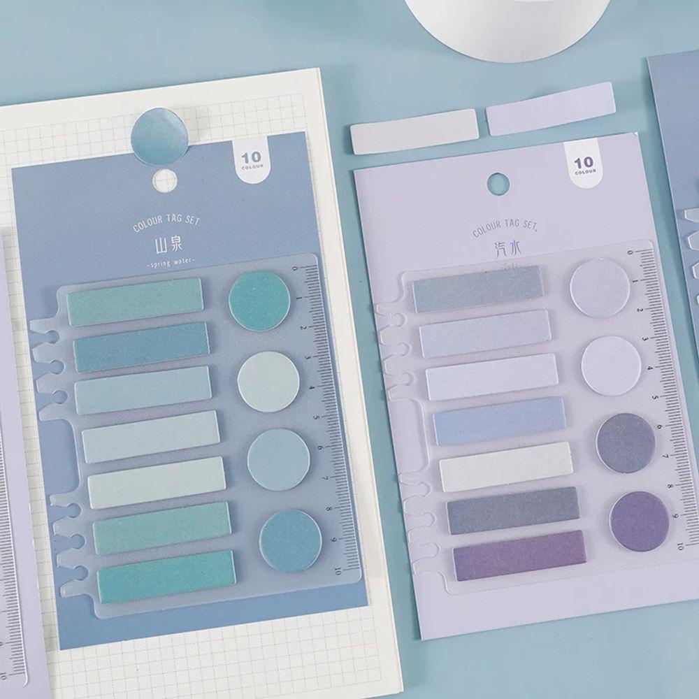 AUGUSTINA Set 110 Giấy Ghi Chú Kèm Thước Dán Tiện Lợi