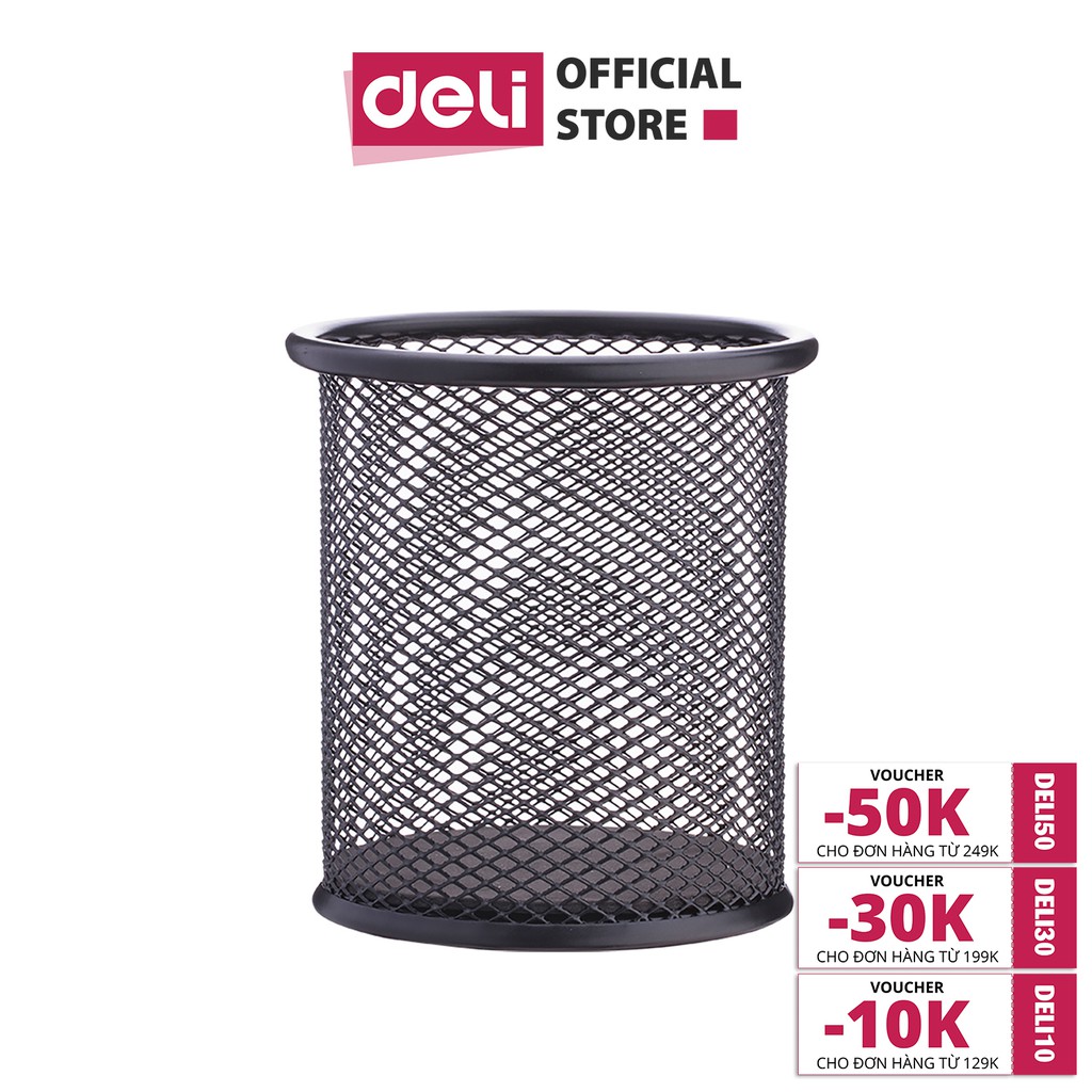 [Mã LIFEDL44 giảm 50K đơn 99K] Cốc cắm bút Deli, Đen - 1 chiếc - E9172