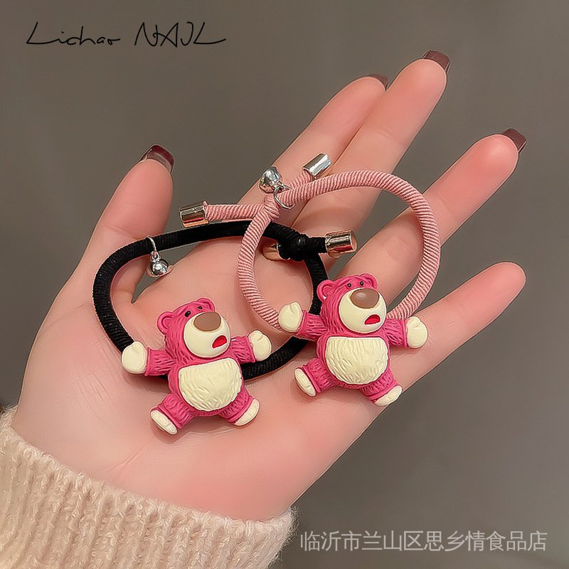 Set 2 Dây Buộc Tóc Hình Phi Hành Gia/Gấu/Dâu Tây Kiểu Nhật Hàn Xinh Xắn