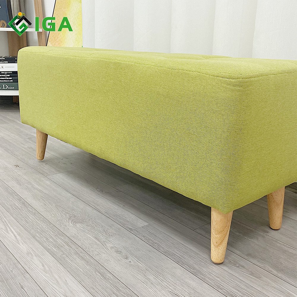 Ghế đôn dài  cực êm ái, khung chân gỗ chắc chắn màu sắc trendy thích hợp để phòng khách, phòng chờ spa, cửa hàng -  GC10