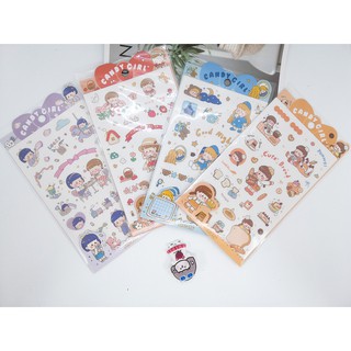 Set sticker 4 tấm candy girl full 4 màu