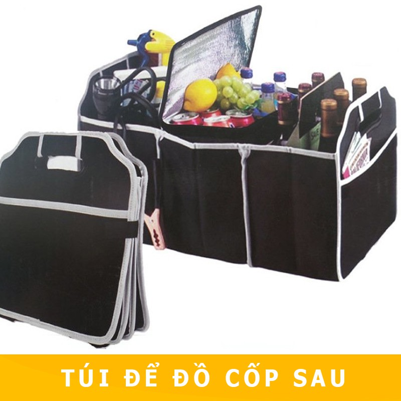 Túi Để Đồ 3 Ngăn Gấp Gọn Để Cốp Sau Ô tô, Xe hơi [NHƯ HÌNH]
