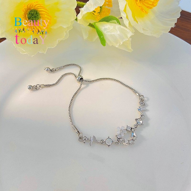 Vòng Tay Hình Hoa Bướm Đính Đá Zircon Thời Trang Cho Nữ