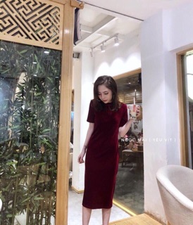 Đầm nhung ôm body