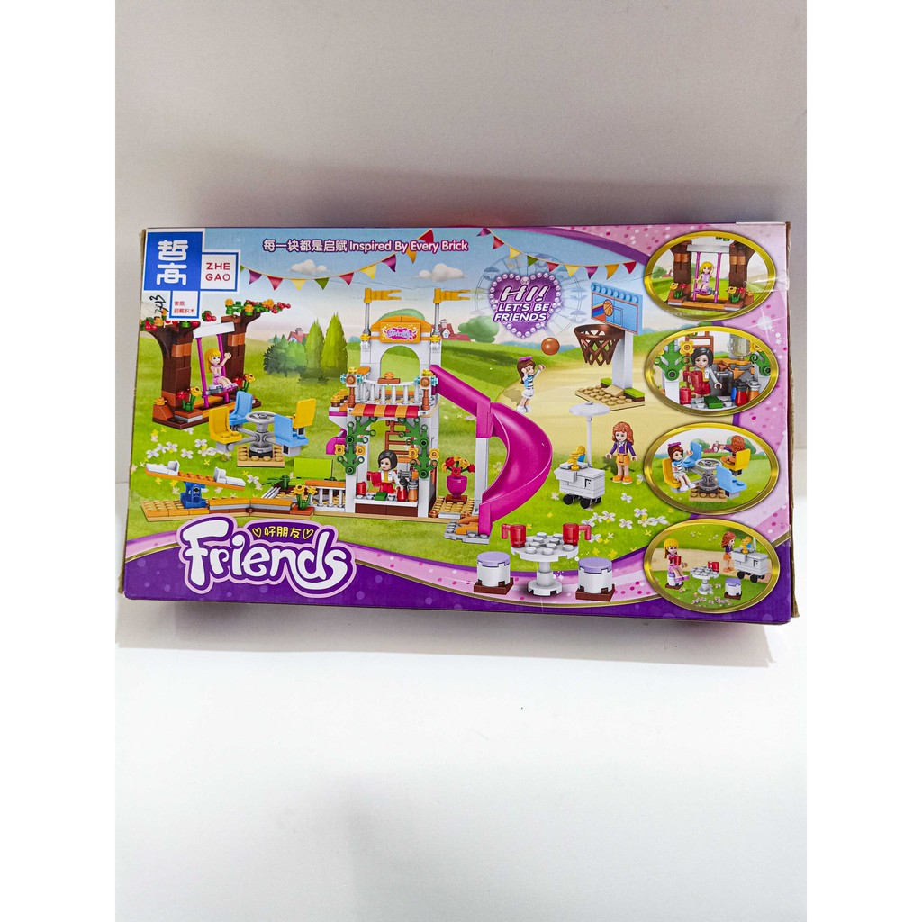 Đồ chơi lego friend xếp hình con gái cầu trượt khu vui chơi giải trí  friends heartlake QL-1125