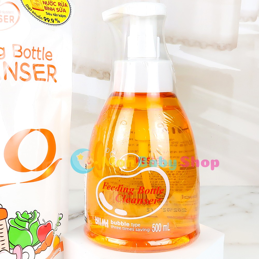 [Chính Hãng] Nước Rửa Bình Sữa Wesser Chai/Gói 500ml - nước rửa trái cây rau quả Hàn Quốc