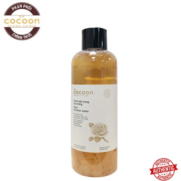 [Khuyến mãi Mỹ phẩm chính hãng] Nước Tẩy Trang Từ Nước Cất Hoa Hồng Hữu Cơ The Cocoon Rose Micellar Water 500ml