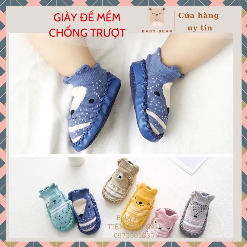 Giày len họa tiết hoạt hình siêu mềm chống trơn trượt cho bé trai/bé gái- Hàng cao cấp loại 1