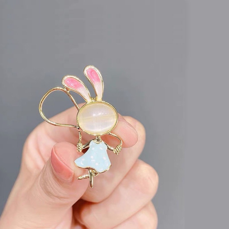 Ghim Cài Áo Hình Thỏ Hoạt Hình Đáng Yêu Dành Cho Nữ