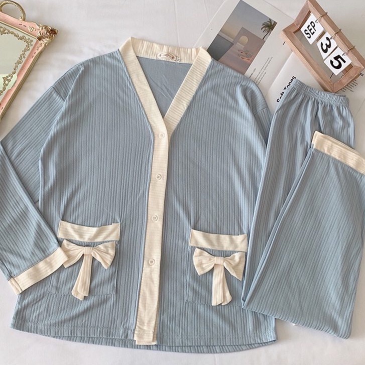 Đồ Bộ Nữ Pijama Tay Dài Quần Dài Cực Xinh TD07 | BigBuy360 - bigbuy360.vn