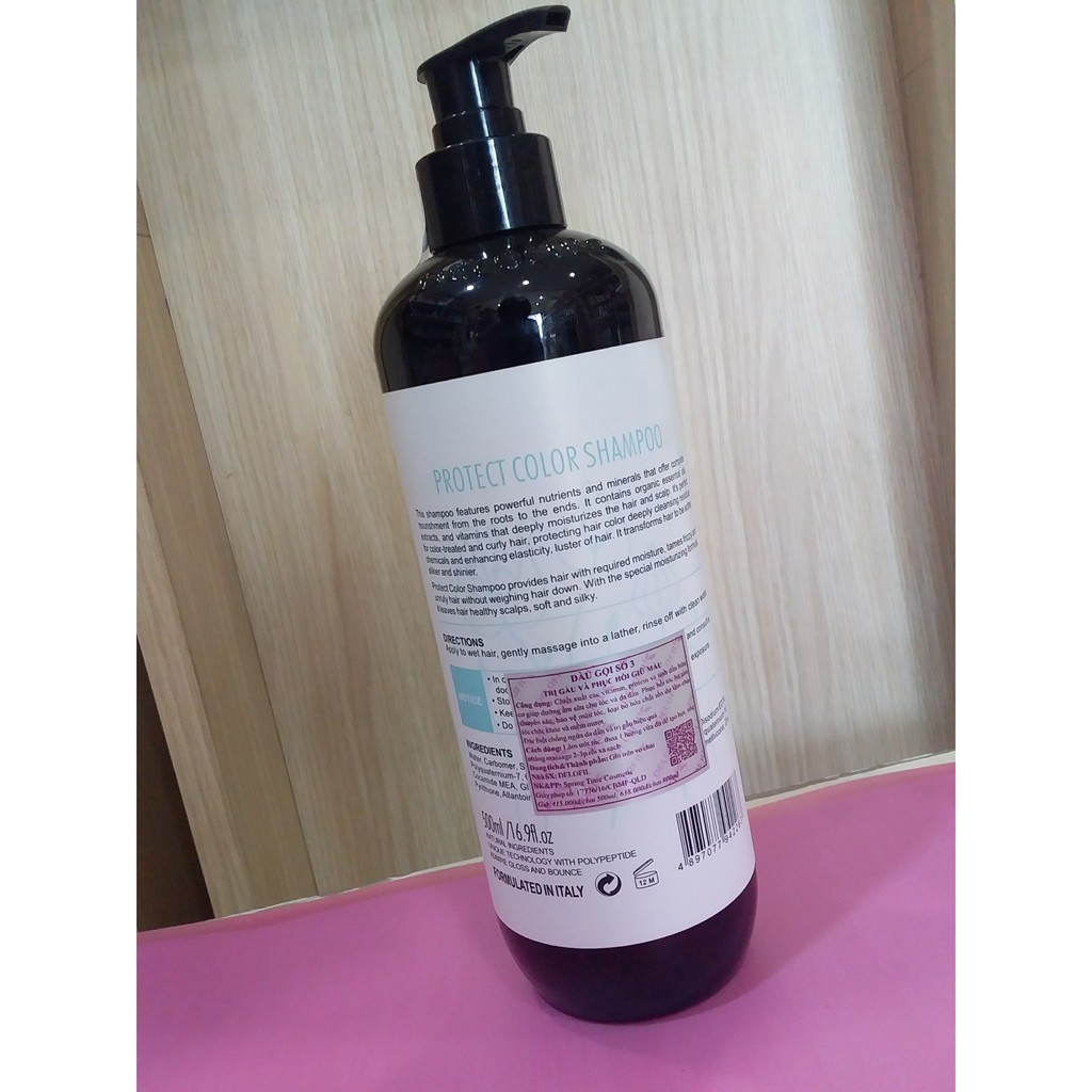 Dầu gội số 3 trị gàu và phục hồi giữ màu Delofil Protect Color Anti Dandruff Shampoo 500ml