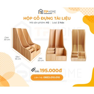Kệ gỗ để bàn đựng tài liệu, hồ sơ loại 2 hộc - H2
