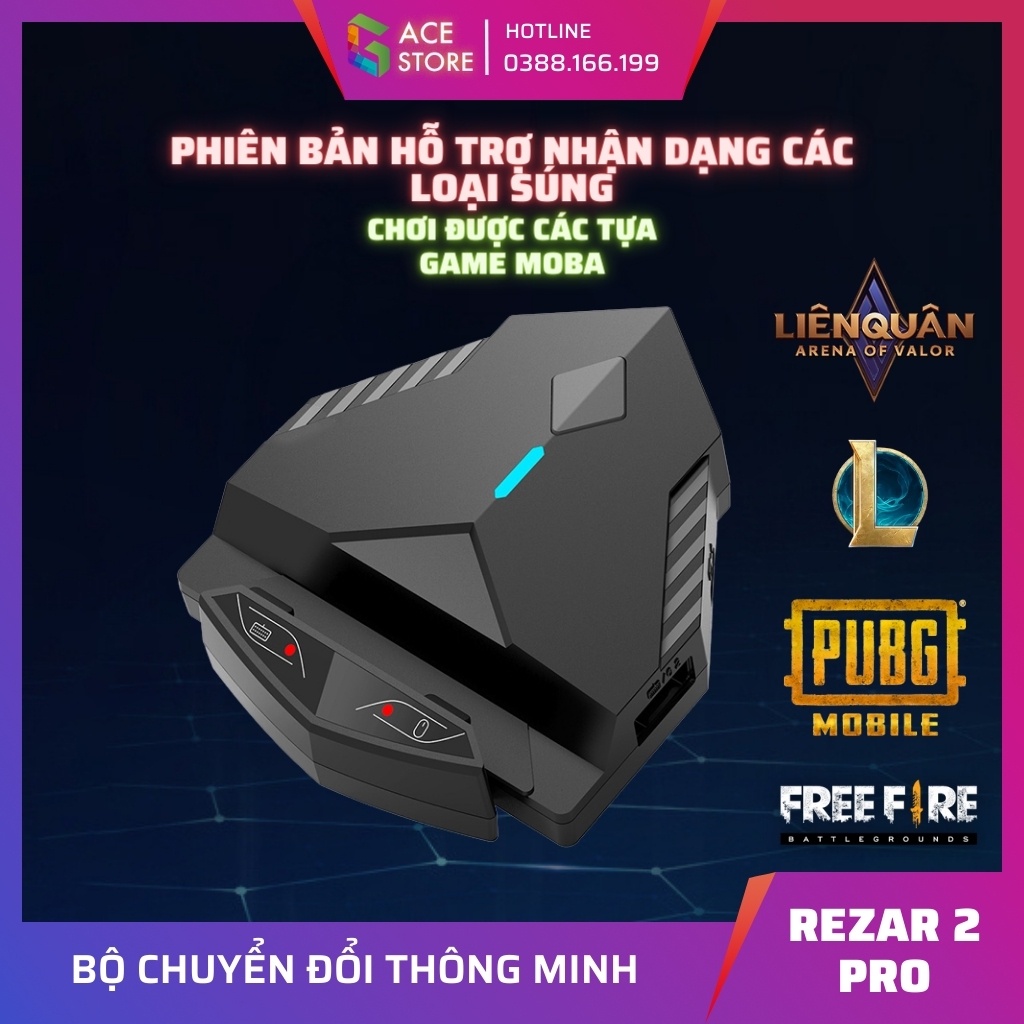 Lingzha Rezar 2 PRO | Bộ chuyển đổi AI thông minh dành cho Android và IOS chơi PUBG, CODM, ROS, Freefire