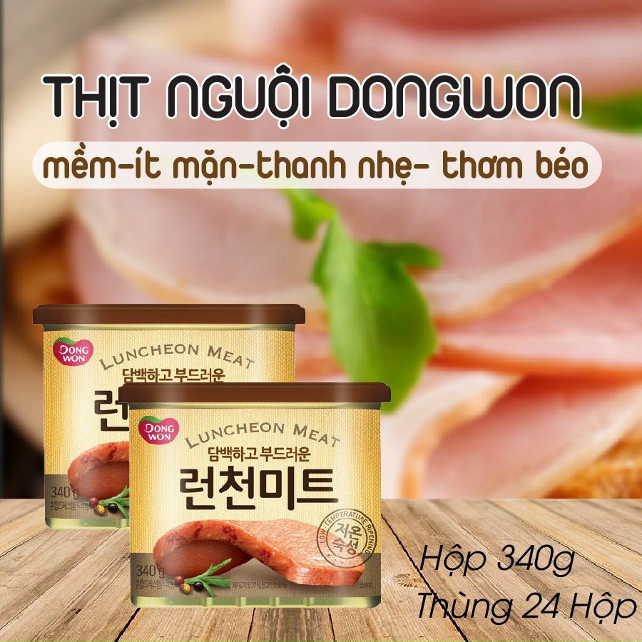 Thịt Hộp Dongwon Hàn Quốc Luncheon Meat 340G Hàng Nhập Khẩu (Nắp đỏ)