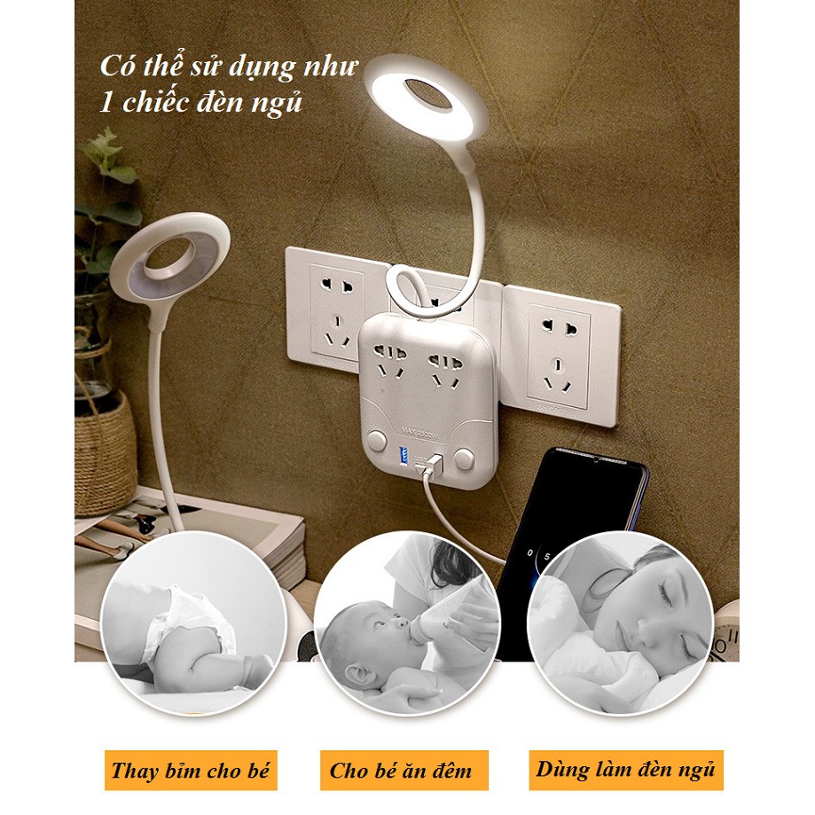 Ổ Cắm Điện Đa Năng Tích Hợp Đèn Led Hình Mèo Cute, Cổng USB Chống Giật Thông Minh
