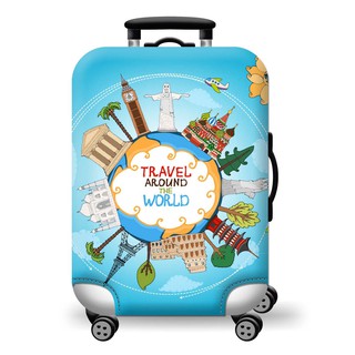 Túi bọc vali co giãn cao cấp Travel Around The World [ Hàng có sẵn ]